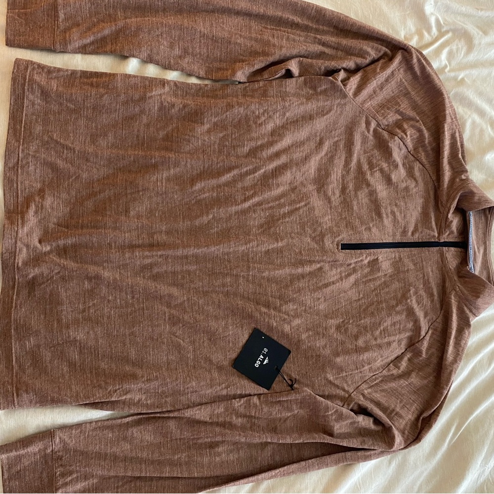 Men's Taupe Zip-Up Sweater